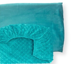 TEAL minky Crib sheet- Minky Changing Pad Cover- cot- mattress- baby bedding- fitted sheet- pad cover- baby bedding- boy- girl- blue green