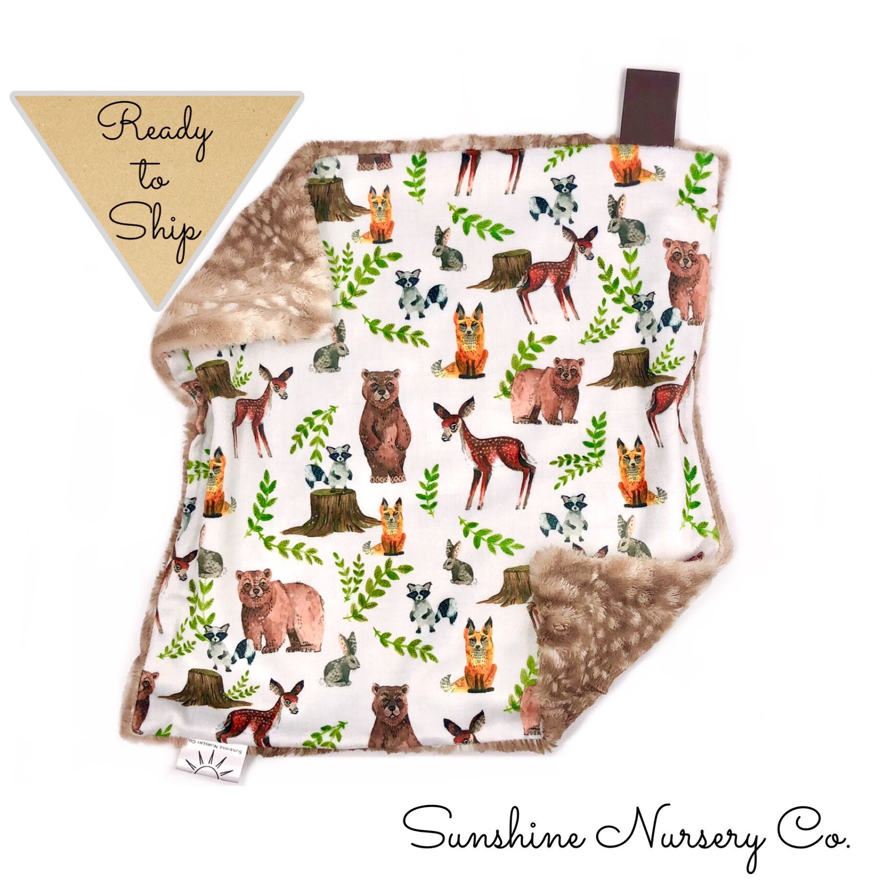 Lovey Blanket WOODLAND PALS Baby Lovey Security Blanket Etsy