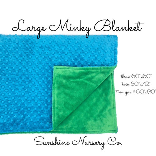 LARGE MINKY BLANKET You Pick Colors and Size Etsy