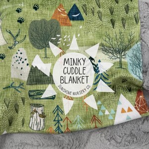 Cuddle Blanket- MAX’S MAP- baby blanket- boy nursery- boho bedding- minky blanket- crib blanket- throw blanket- adventure- olive green- image 1