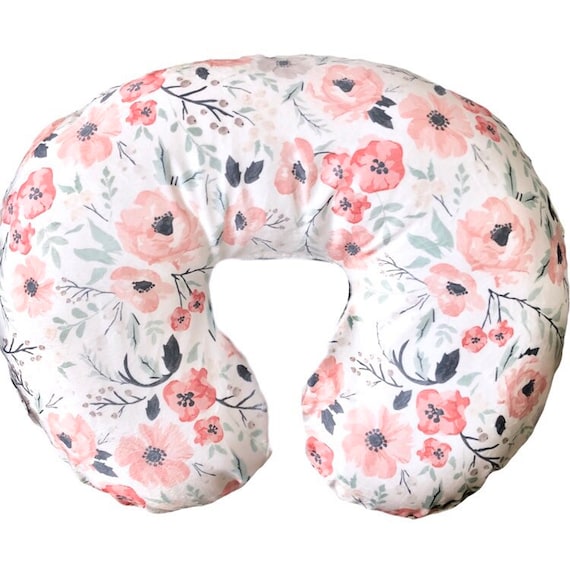 Nursing Pillow Cover MEADOW FLORAL Nursing Pillow Slipcover Baby Gray