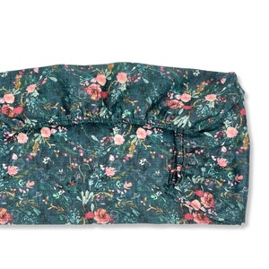 Crib Sheet or Changing Pad Cover- TEAL FABLE FLORAL- Girl Crib Sheet- Girl Changing Pad Cover- floral Crib Sheet- floral Changing Pad- boho