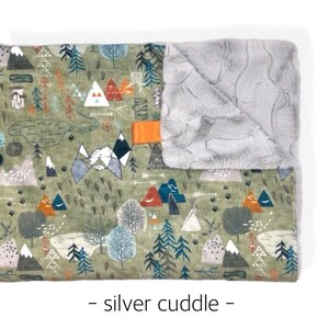 Cuddle Blanket- MAX’S MAP- baby blanket- boy nursery- boho bedding- minky blanket- crib blanket- throw blanket- adventure- olive green- image 5