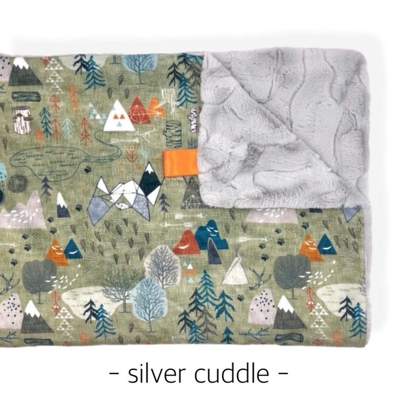 Cuddle Blanket- MAX’S MAP- baby blanket- boy nursery- boho bedding- minky blanket- crib blanket- throw blanket- adventure- olive green- image 5