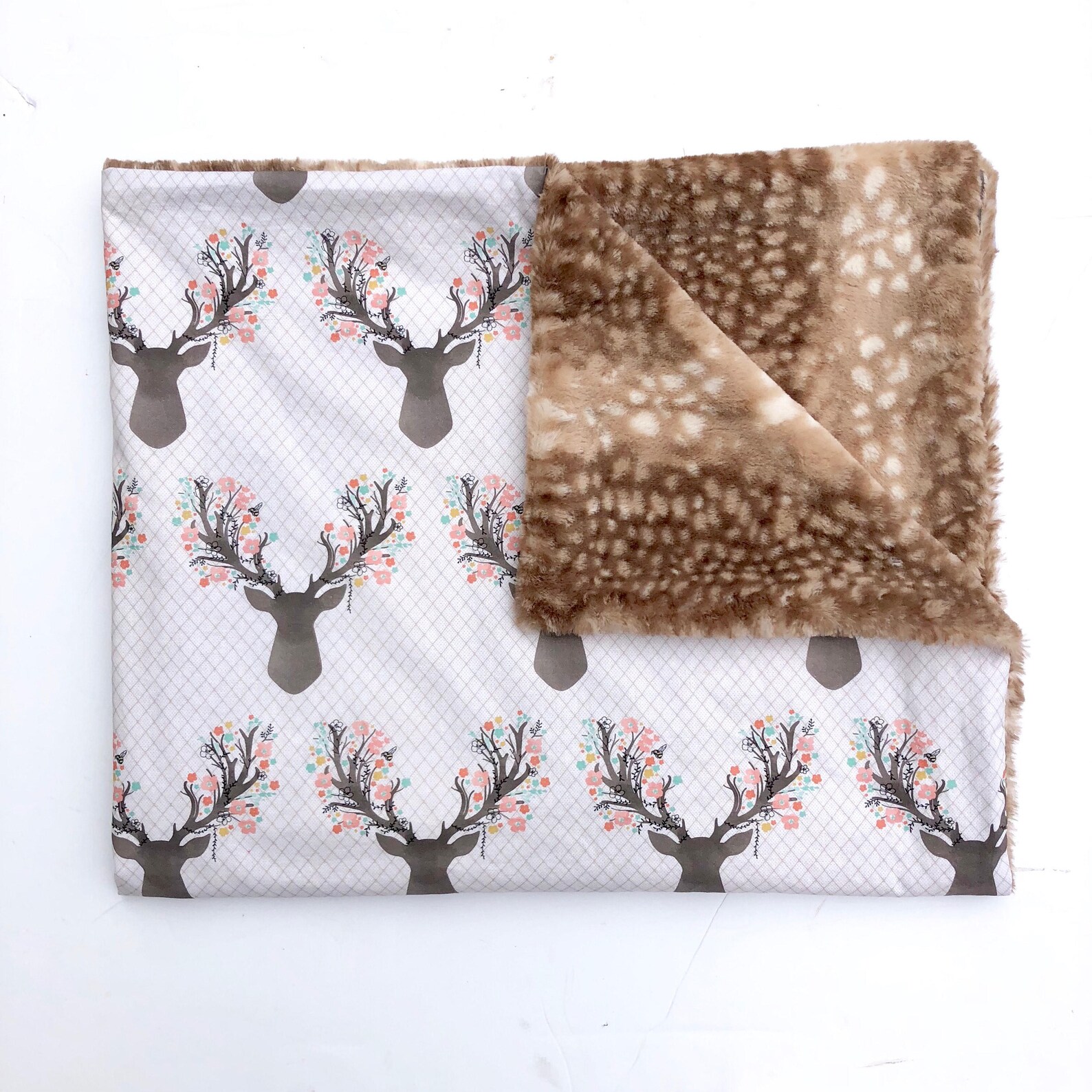 Fur Baby Blanket FLORAL FAWN baby blanket baby bedding Etsy