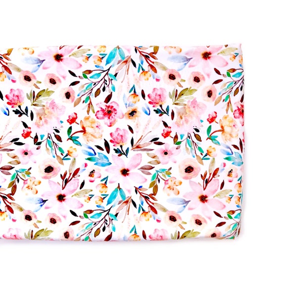 floral crib sheet and changing pad cover