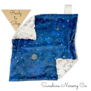 Lovey Blanket- BLANKET OF STARS - baby lovey- security blanket- baby gift- boy lovey- celestial- stars-baby blanket- lovey- constellations-