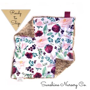 Lovey Blanket- WILD AT HEART- baby lovey- security blanket- baby gift- girl lovey- ready to ship- baby blanket- lovey- Free Shipping!