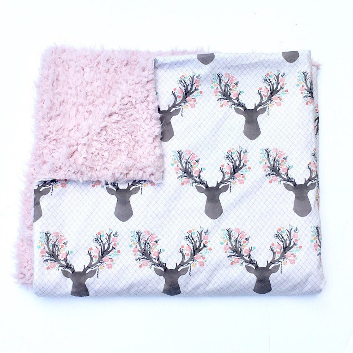 Fur Baby Blanket FLORAL FAWN baby blanket baby bedding Etsy
