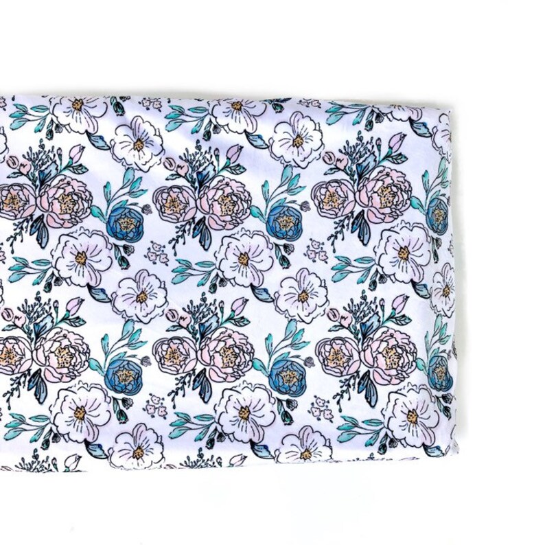 floral crib sheet and changing pad cover