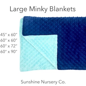 LARGE MINKY BLANKET- You Pick Colors and Size- 45"x60", 60"x60", 60"x72", 60"x90"-minky dot- twin- throw- Custom- cuddle- sofa