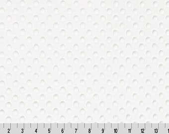 WHITE Cuddle Dimple- Shannon Fabrics- Minky Dot- 3mm pile- 60in wide- WHITE