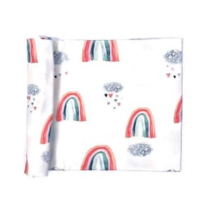 Knit Swaddle Blanket- RAINBOW BLISS- rainbow swaddle blanket- rainbow baby blanket- girl swaddle blanket- Indy Bloom- FREE Shipping!