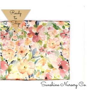 Changing Pad Cover- FLORAL LOVE- girl Changing Pad Cover- floral nursery- floral changing pad- girl bedding- ready to ship