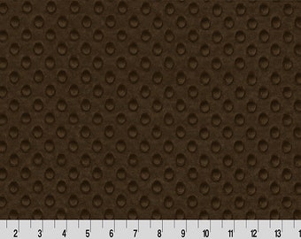 BROWN Cuddle Dimple- Shannon Fabrics- Minky Dot- 3mm pile- 60in wide