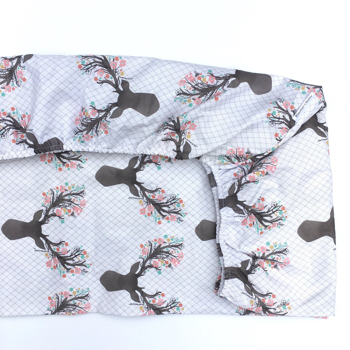 Crib Sheet or Changing Pad Cover FLORAL FAWN Girl Crib - Etsy