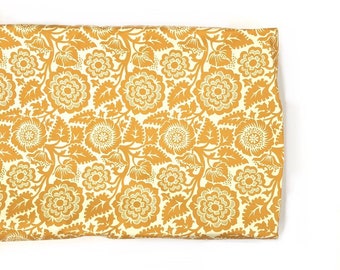Crib Sheet or Changing Pad Cover- BLOCKPRINT BLOSSOM GOLD- Girl Crib Sheet- Girl Changing Pad- Gold Crib Sheet- Boho Bedding- Floral Bedding