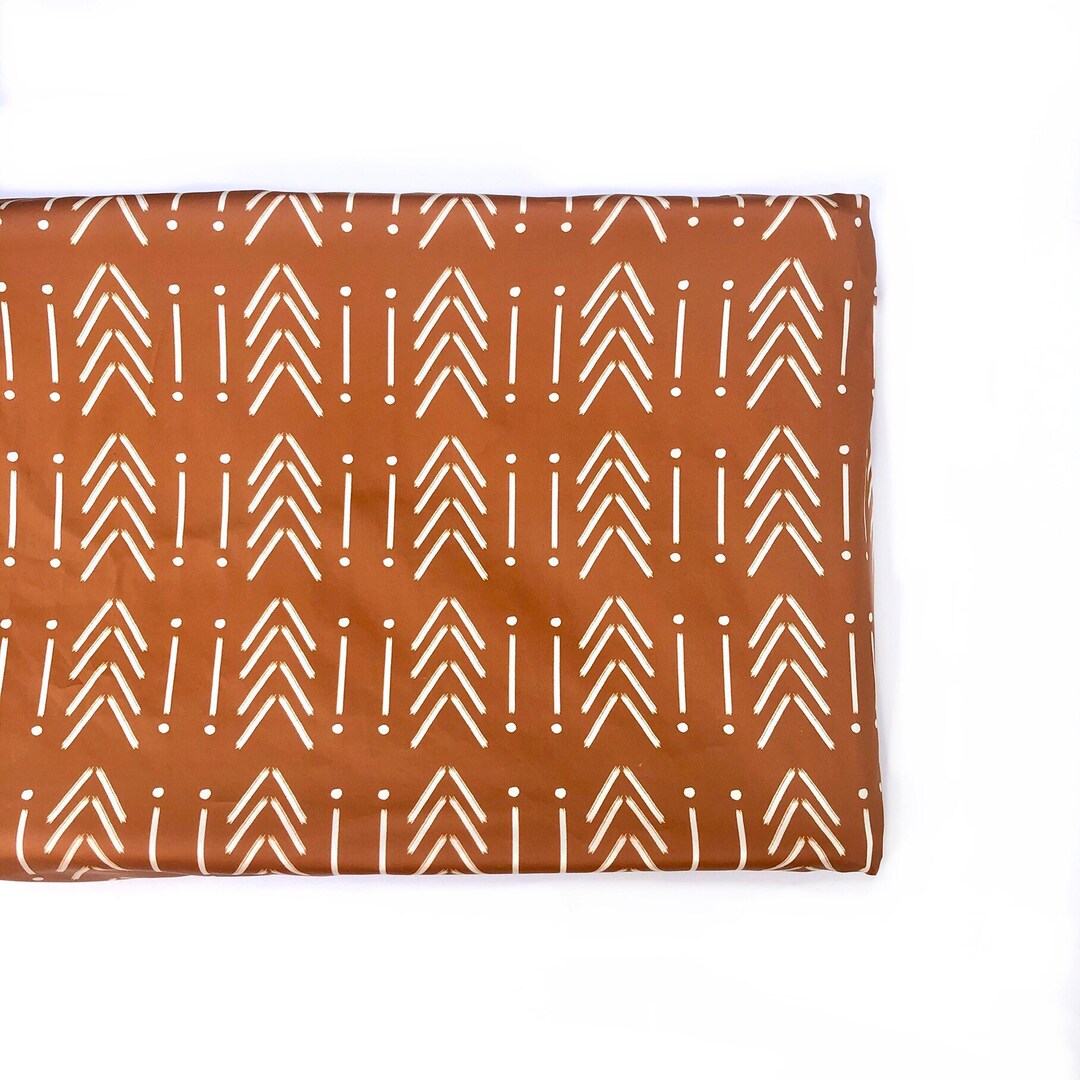 Crib Sheet or Changing Pad Cover SICKLE MUDCLOTH COPPER Boy Crib Sheet