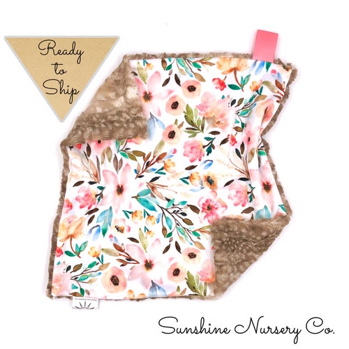 Lovey Blanket MAE FLORAL Baby Lovey Security Blanket Baby Etsy