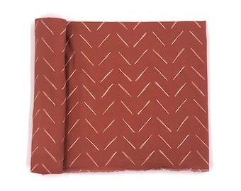 Knit Swaddle Blanket- DASHED CHEVRON in RUST red- modern swaddle- boho swaddle- girl swaddle- boy swaddle- Gender neutral- rust boho swaddle