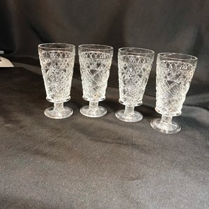Anchor Hocking Vintage Pressed Glass set of 4 Juice Glasses