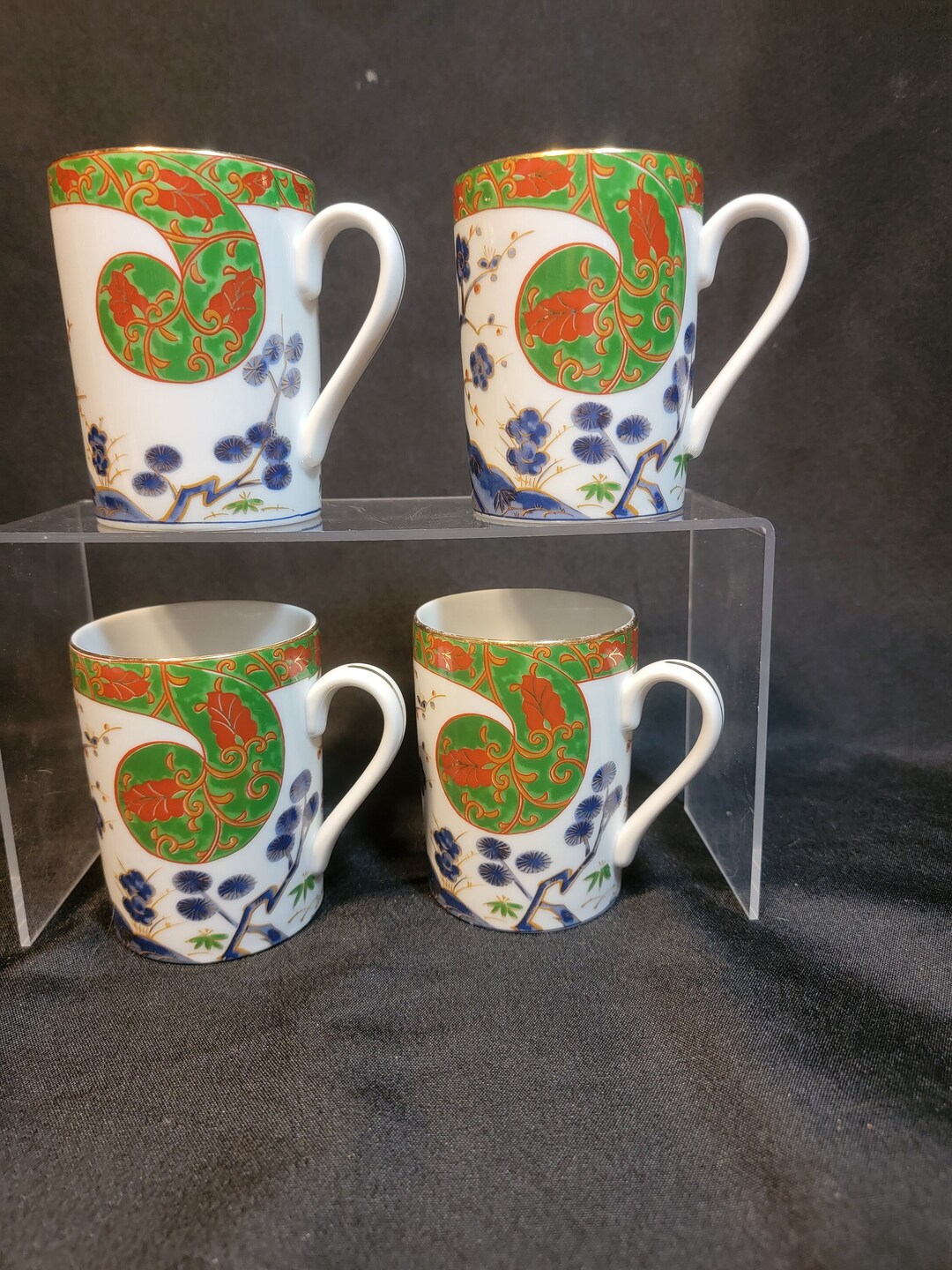 Kutani Brocade Mugs Sold by Bloomingdale's, Perfect Condition, Set of 4