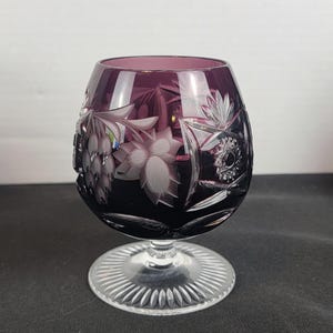 Vintage Nachtmann Amethyst Crystal Brandy Glasses - Set of 4