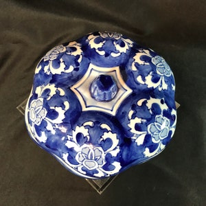 Blue and White Chinoiserie Pumpkin Bowl