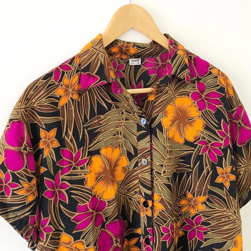 Retro Graphic 80s 90s Print Button up Shirt - Etsy