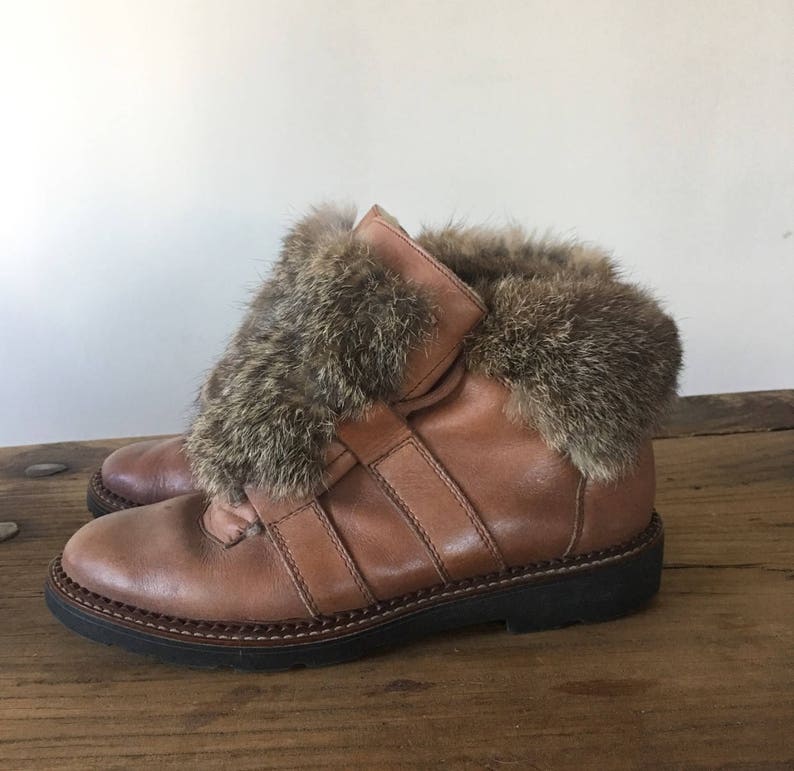 lace up booties with fur