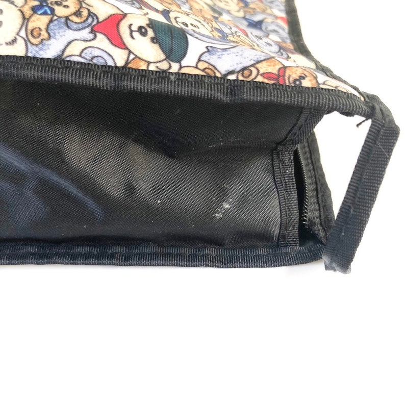 Vintage 90s Teddy Bear Print Nylon Zipper Pouch