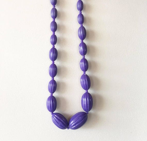Vintage Glass Bead Multi-facet Necklace Retro Necklace 80s 90s Necklace