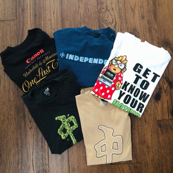 Vintage Y2K Lot of 5 Graphic Tees, Sizes S-XL