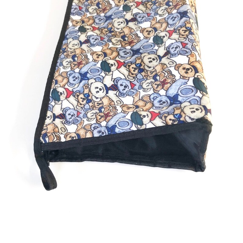 Vintage 90s Teddy Bear Print Nylon Zipper Pouch