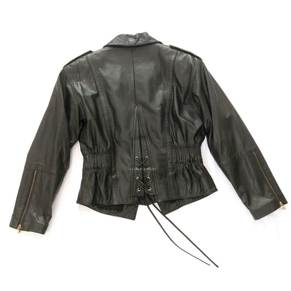 Vintage 90s Danier Black Leather Motorcycle Jacket