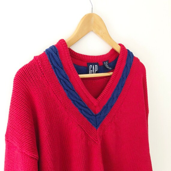 gap red sweater women's