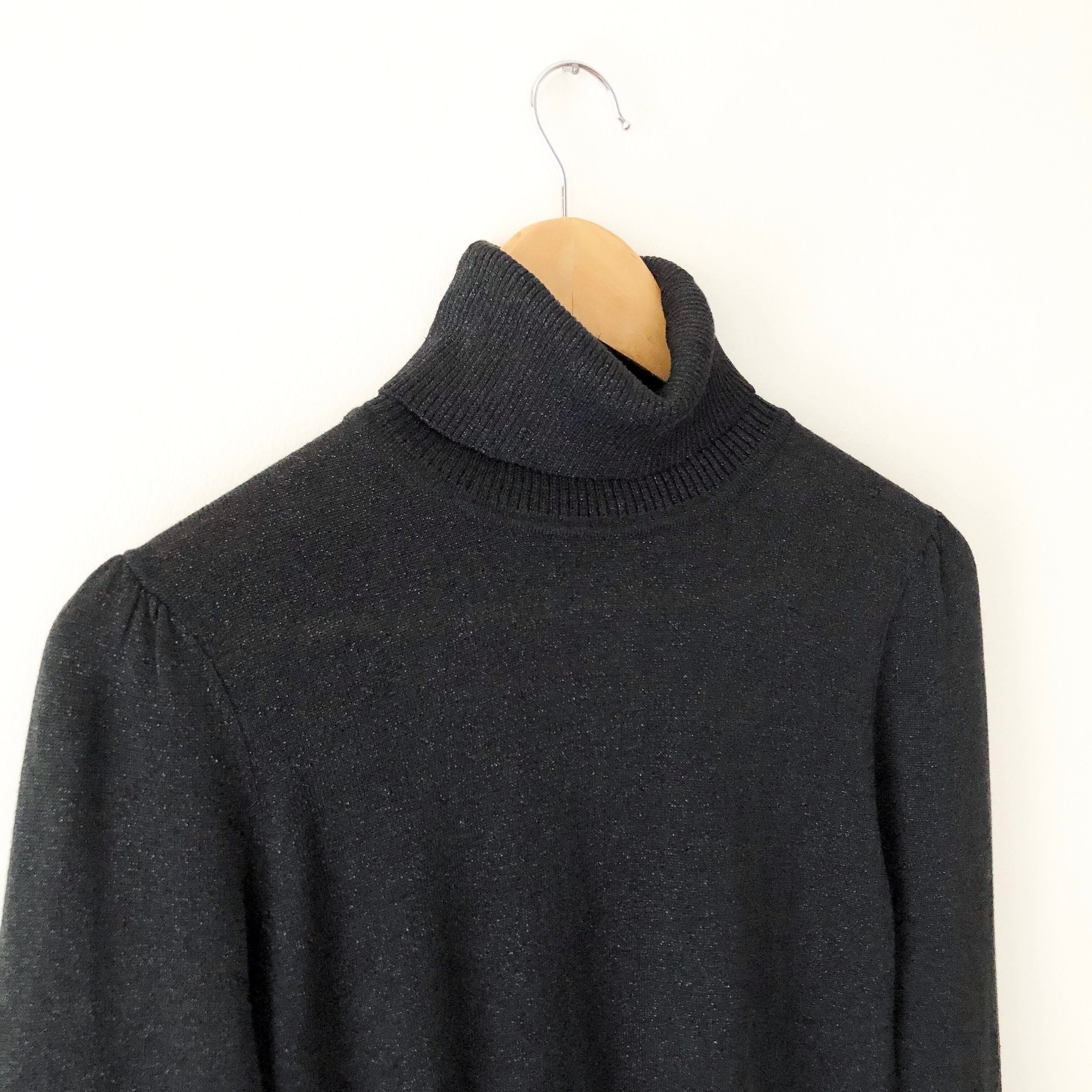 Vintage 90s Sheer Black Sparkly Lurex 