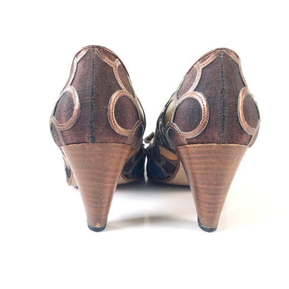 Vintage 90s Mima Venezia Leather Patchwork Heels,… - image 4