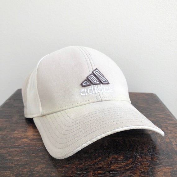 Vintage Adidas Beige y blanco bordado gorra de béisbol | Etsy España