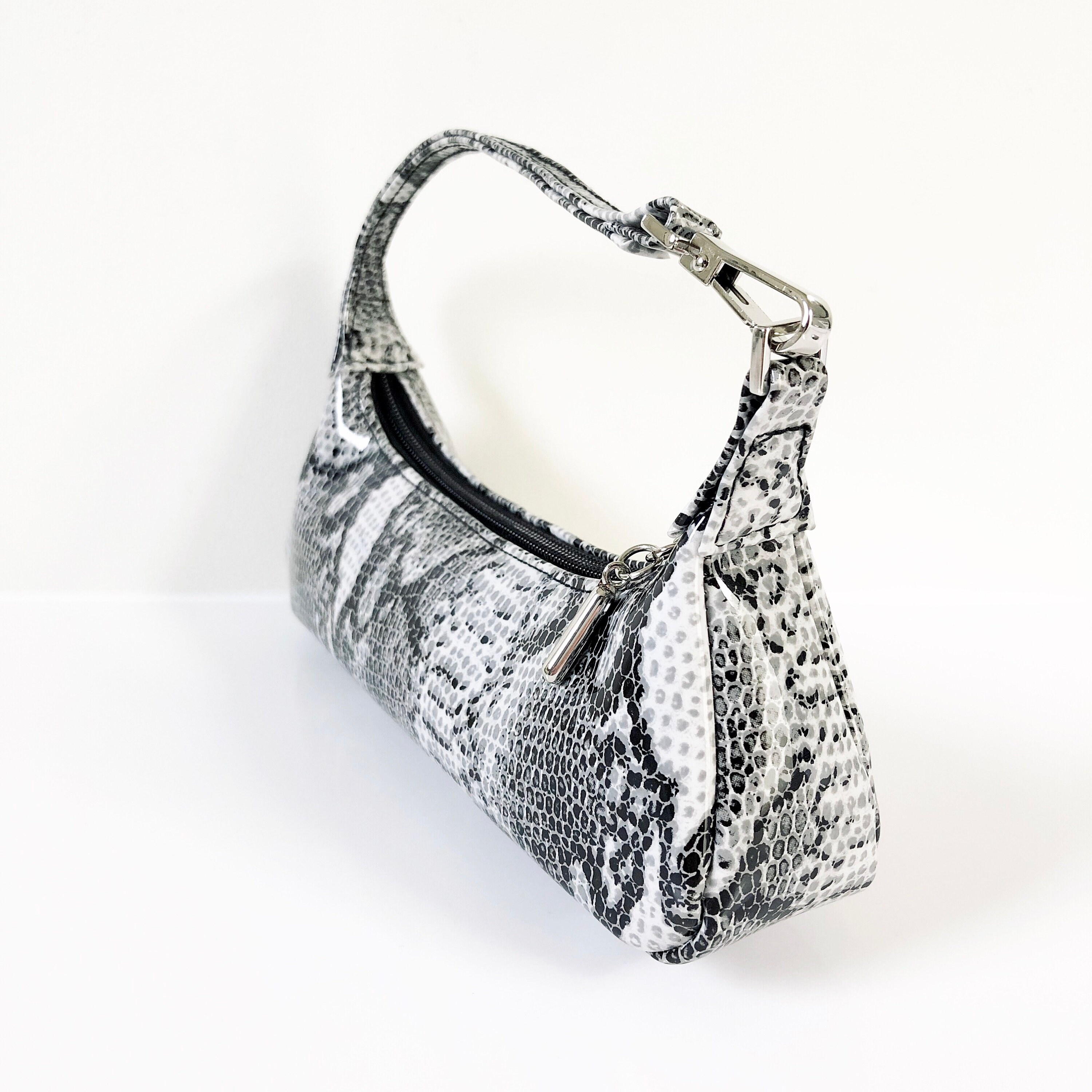 Vintage Y2k Black and White Snake Print PVC Plastic Mini Purse - Etsy  Australia