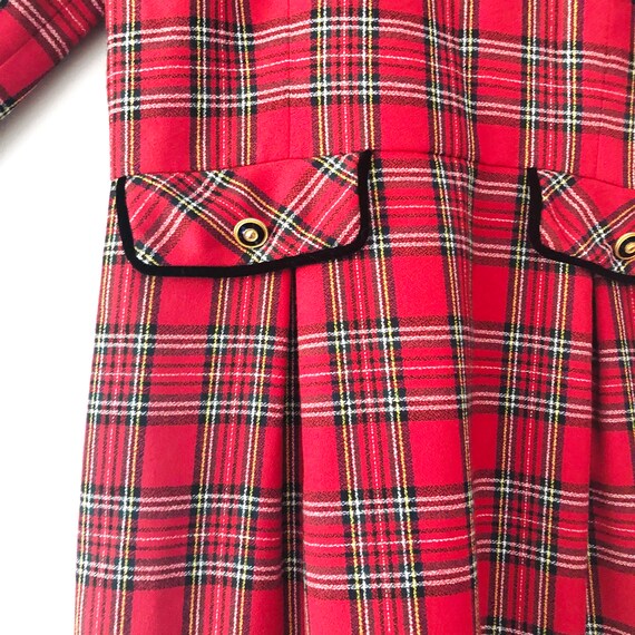 Vintage 80s Talbots Red Plaid Long Sleeve Pencil … - image 4