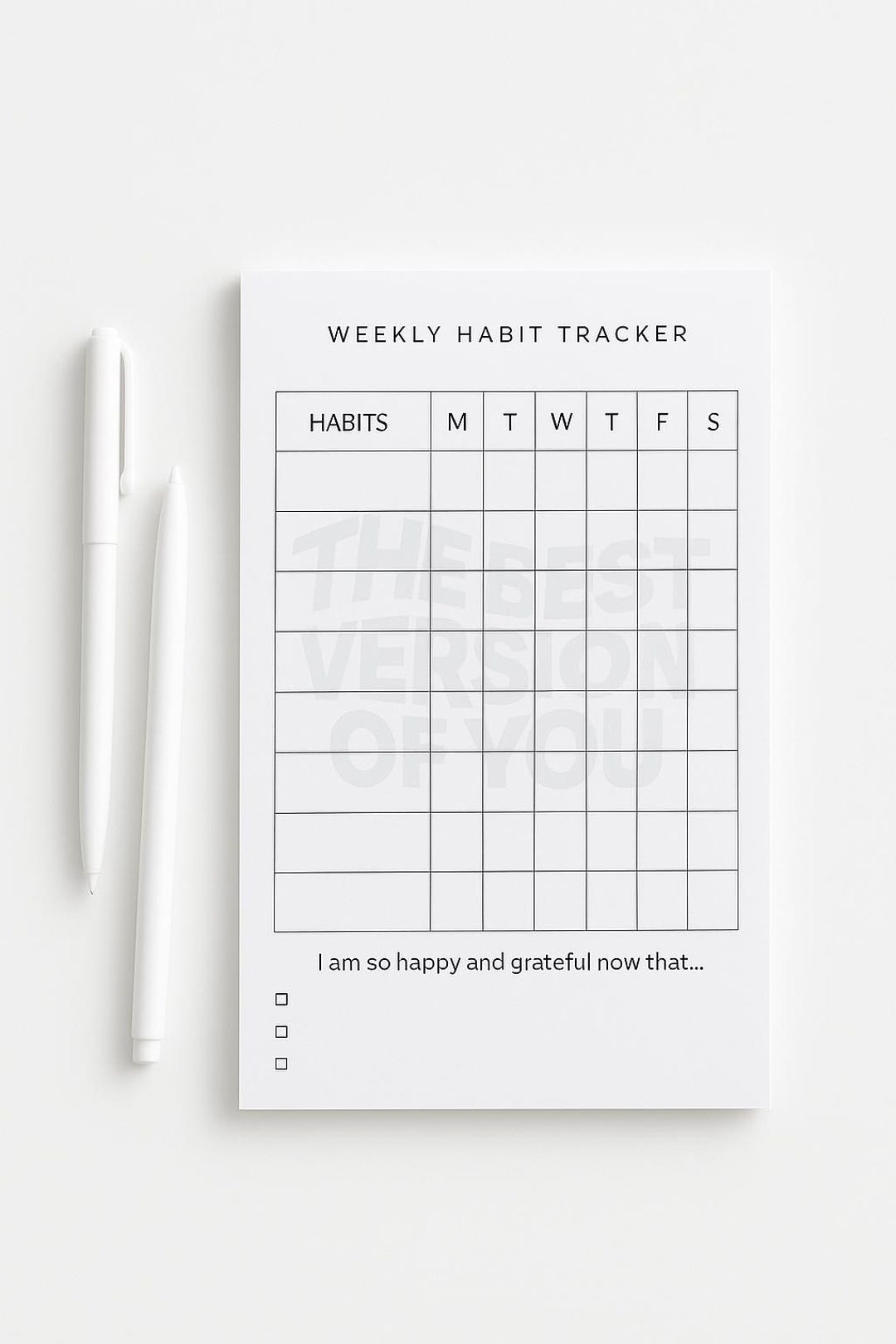 Weekly Habit Tracker Sticky Notepad (best Version of You) - Etsy