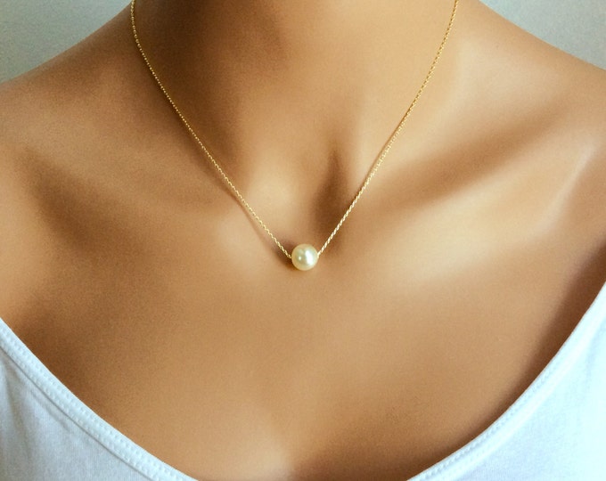 Everyday Necklace Gold Pearl Necklace Bridesmaids Gifts Etsy