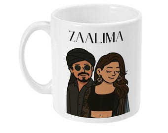 Zaalima Mug – Raees Bollywood Mug – Desi Romantic Mug – SRK Mug – Hindi Love Song Gift – Bollywood Couple Mug – South Asian Mugs - Desi Mug