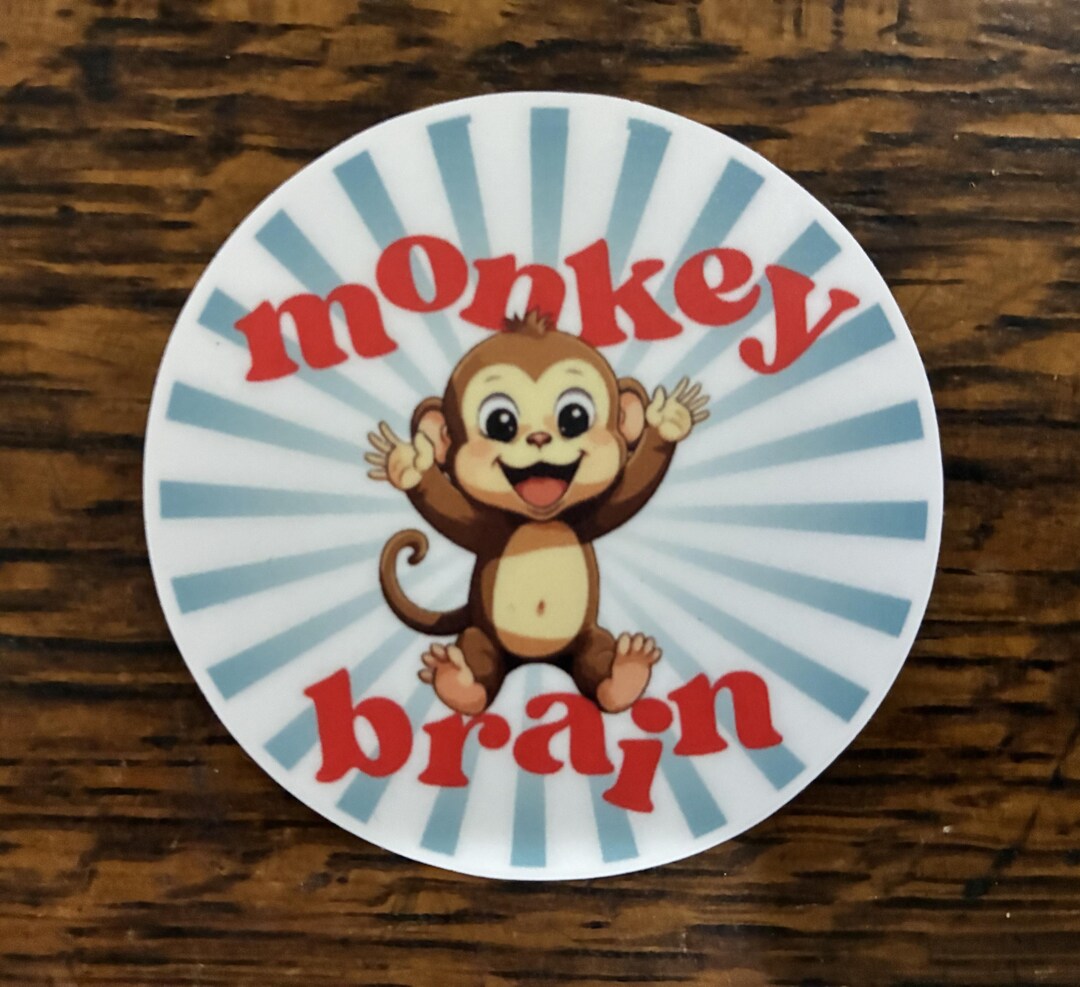 Vinyl Sticker: Monkey Brain - Etsy