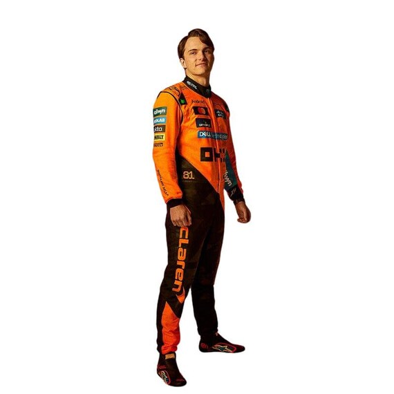 Tuta Intera In Cotone Per Bebè, F1 McLaren Oscar Piastri, Arancione, Regalo Compleanno