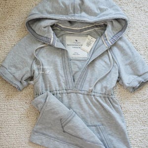 Sudadera con capucha gris jaspeado de Abercrombie & Fitch, estilo vintage de los años 2000, talla S