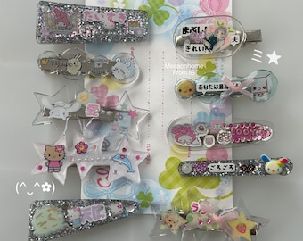 Handmade Kawaii Resin Hair Clips: Cartoon Character Accessories