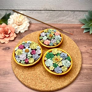 Clay Succulent Incense Holders