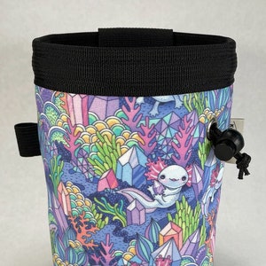 Axolotls and Crystals Rock Climbing Chalk Bag